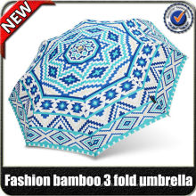 $60 Coupon ! wholesale High quality sunny custom design decoration bamboo handle ladies 3 fold fashion umbrella